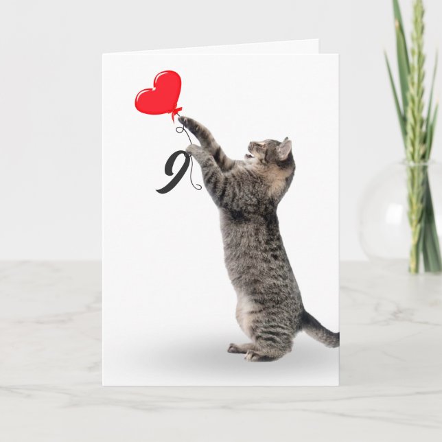Tabby Cat for 9th birthday card (Front)