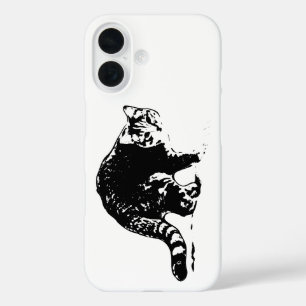 Tabby Cat Full‑Body Black & White Case