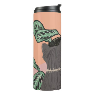 Tabby Cat Grey Plants   Thermal Tumbler
