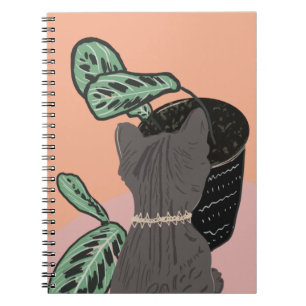 Tabby Cat Grey Plants  Two-Tone     Notebook