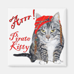 Tabby Cat Halloween Magnet