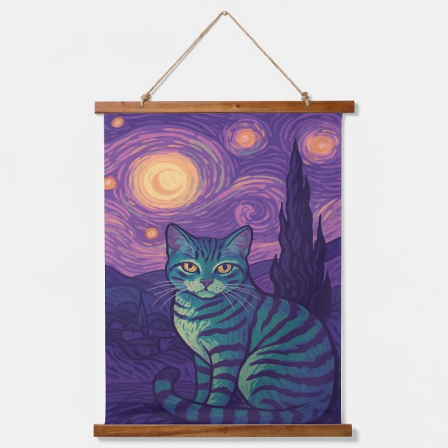 tabby cat hanging tapestry (Front)