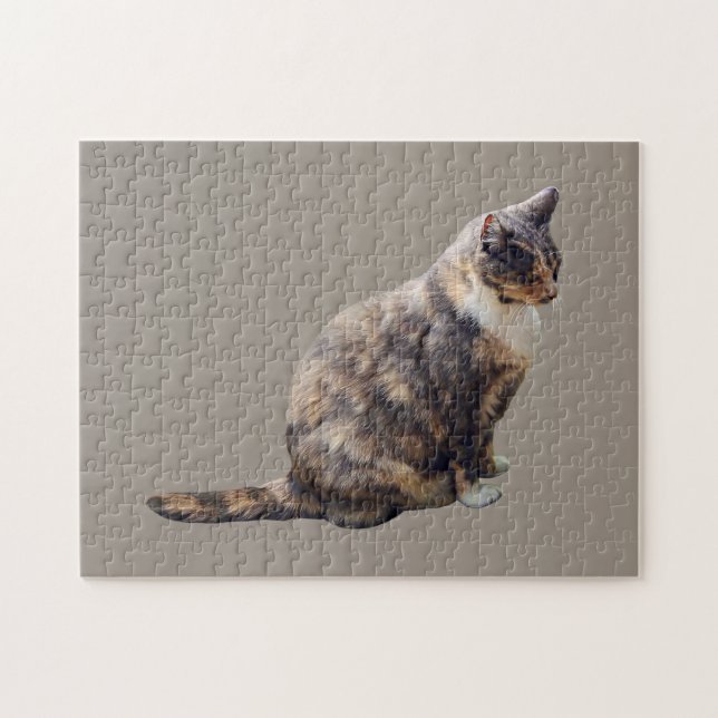 Tabby Cat in Shades of Brown Jigsaw Puzzle (Horizontal)
