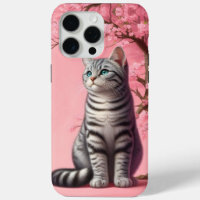 Tabby Cat Japanese Cherry Blossom Flower Kitten