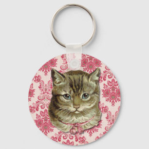 Tabby cat key ring