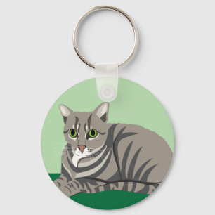 Tabby Cat Key Ring
