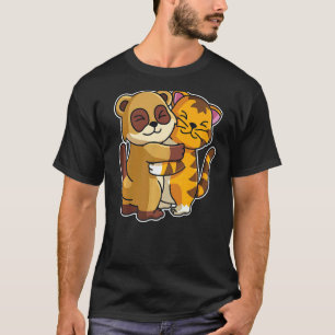 Tabby Cat & Meerkat Cute Animals For Women Cuddlin T-Shirt