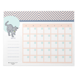 Tabby Cat Open Dated Desk Calendar Notepad