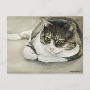 Tabby Cat Original Art Postcard