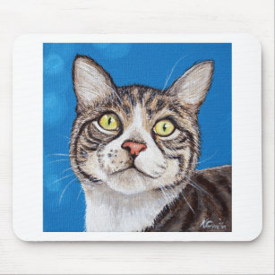 Tabby Cat Painting Mouse Pad