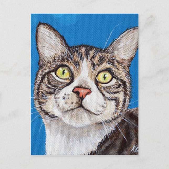 Tabby Cat Painting Postcard (Front)