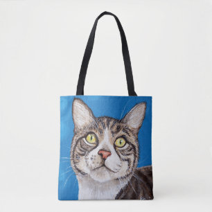 Tabby Cat Painting Tote Bag