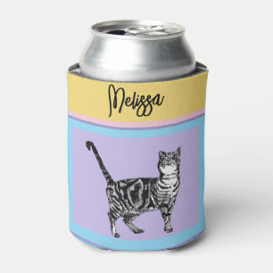 Tabby Cat Pastel Cats Women's Pastel Colors Can Cooler