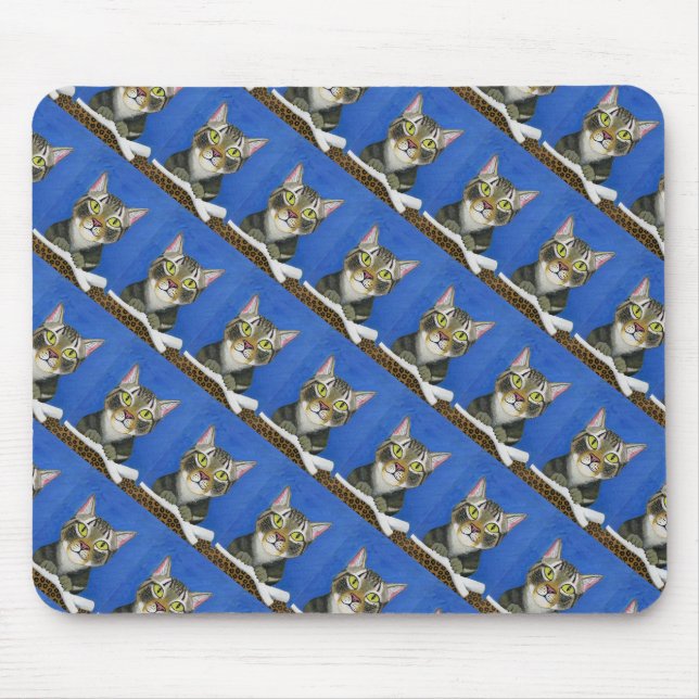 Tabby cat pattern Mousepad (Front)