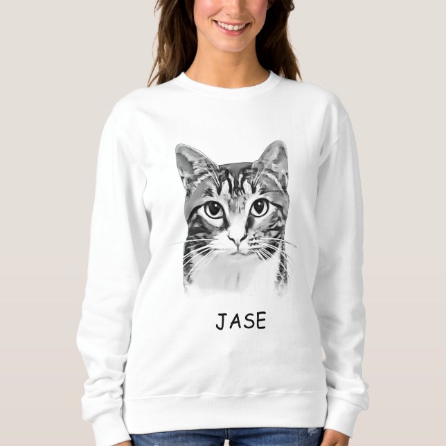 Tabby Cat Personalised Pet Lover Sweatshirt (Front)