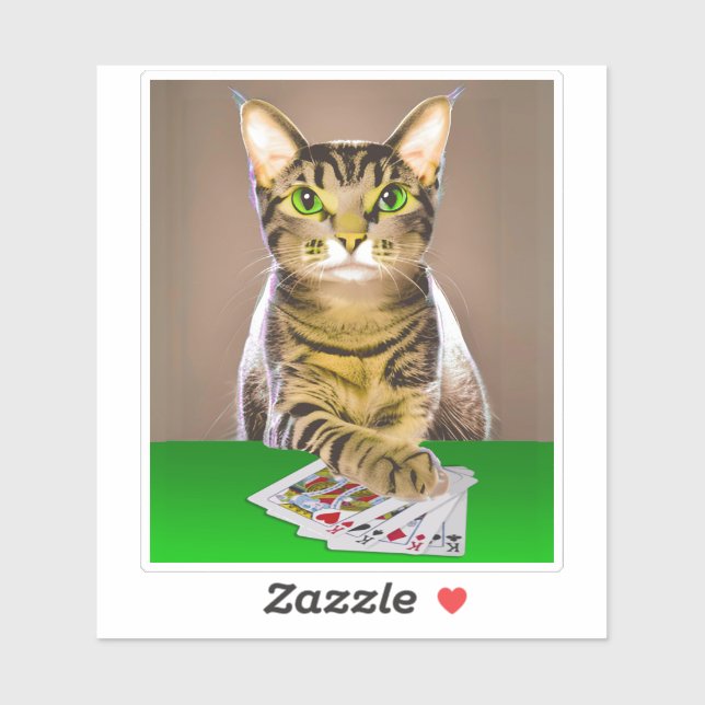 Tabby Cat Playing Poker (Sheet)