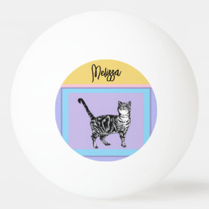 Tabby Cat Purple Cats Women's Pastel Colors Ping Pong Ball