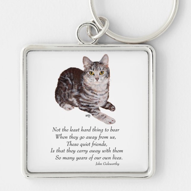 Tabby Cat Rainbow Bridge Key Ring (Front)