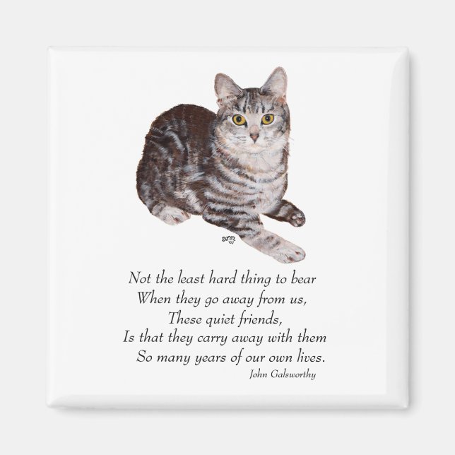 Tabby Cat Rainbow Bridge Magnet (Front)