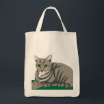 Tabby Cat Tote Bag<br><div class="desc">A fine looking feline on a great grocery bag!</div>