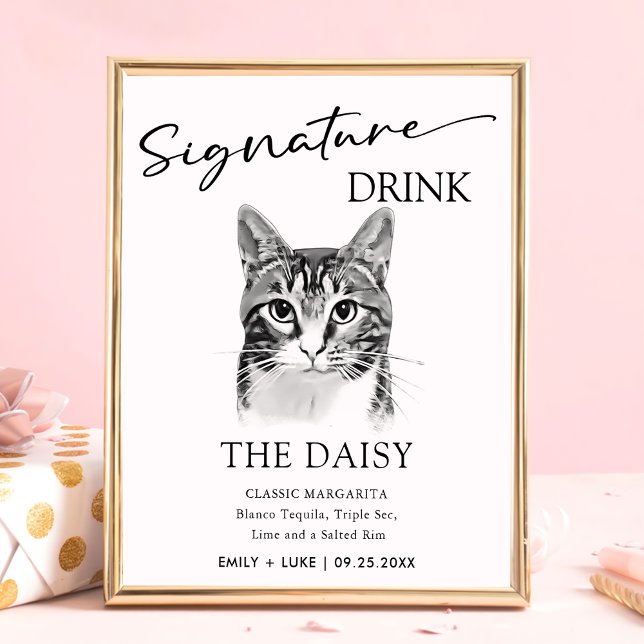 Tabby Cat Wedding Signature Drink Sign (Creator Uploaded)