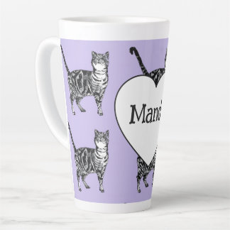 Tabby Cat Whimsical Light Purple Cats Girls Latte Mug