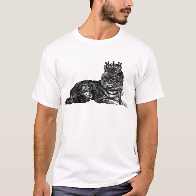 Tabby Cat With Crown T-Shirt (Front)