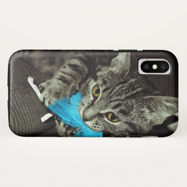 Tabby Cat with Feather by Shirley Taylor Case-Mate iPhone Case (Back (Horizontal))