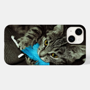 Tabby Cat with Feather by Shirley Taylor Case-Mate iPhone 14 Case