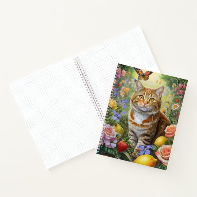 Tabby cat with flowers notebook (Inside)