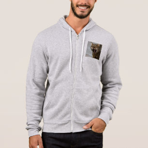Tabby Cat Yawning Artistic Portrait Hoodie