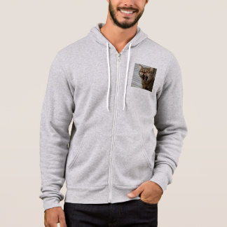 Tabby Cat Yawning Artistic Portrait Hoodie