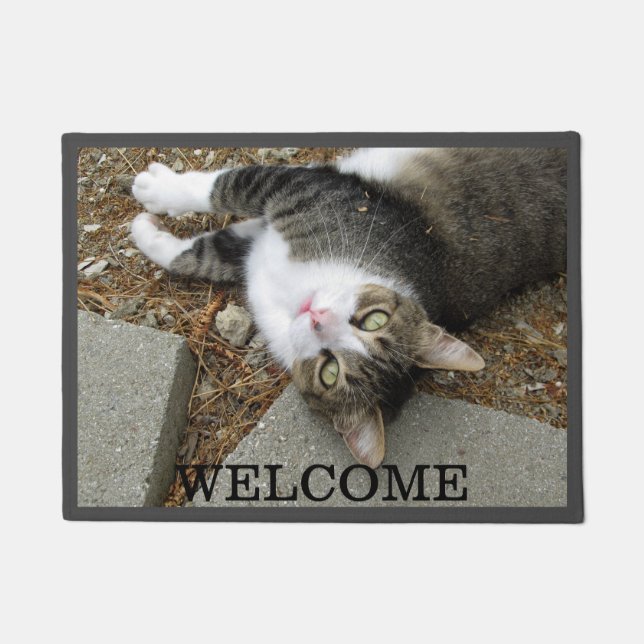 Tabby Cat You Found Me Doormat (Front)