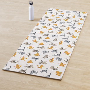 Tabby cats doing yoga Yoga Mat