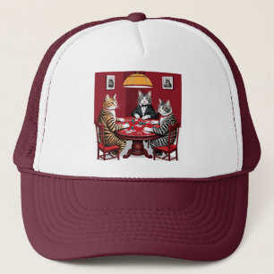 Tabby Cats Playing Poker Trucker Hat