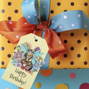 Tabby Fairy Cat Mushroom Floral Gift Tags