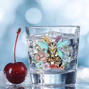 Tabby Fairy Cat Mushroom Floral Shot Glass