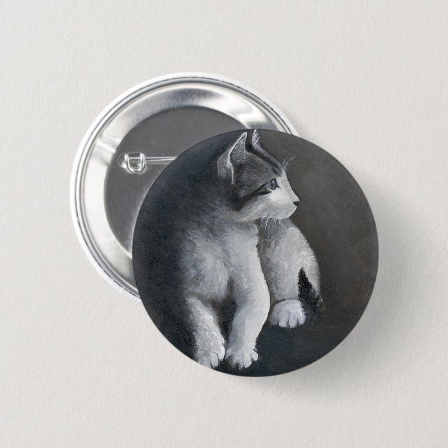 Tabby Kitten 6 Cm Round Badge (Front & Back)