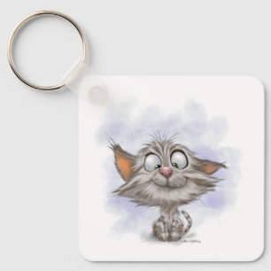 Tabby Kitten Cartoon Key Ring
