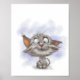 Tabby Kitten Cartoon Poster