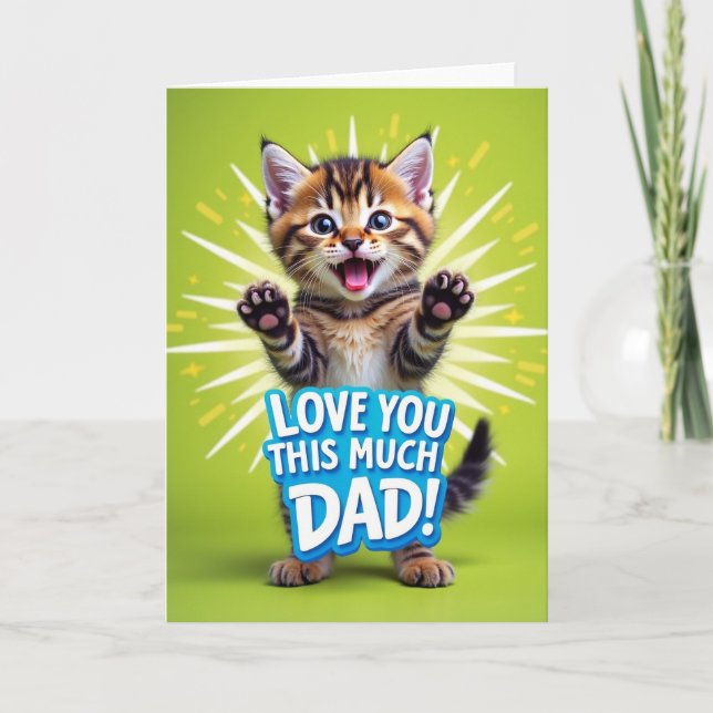 Tabby Kitten Fathers Day Card (Front)