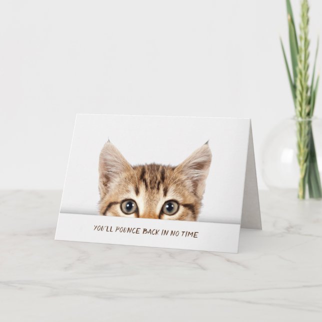 Tabby kitten get well soon card (Front)