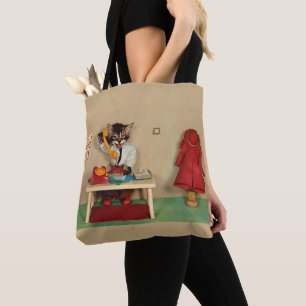 tabby kitten secretary tote bag