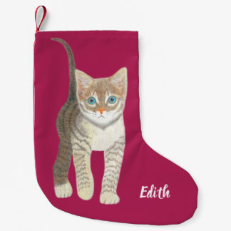 Tabby Kitten Small Christmas Stocking