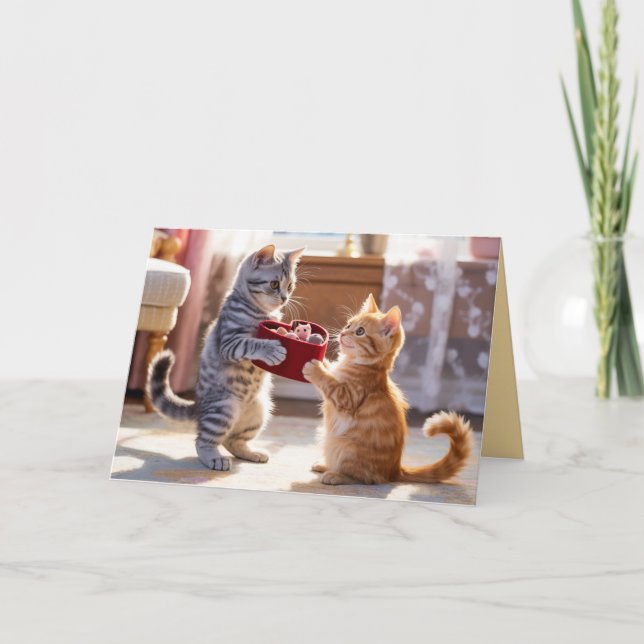 Tabby Kitten Valentine's Day Card (Front)