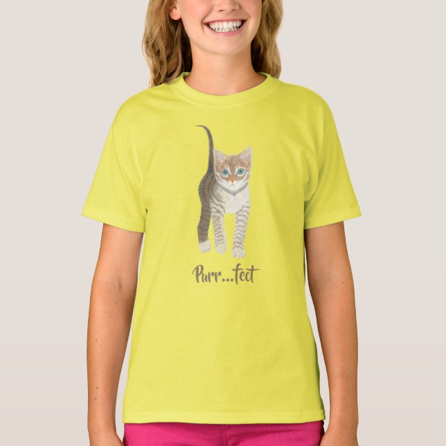 Tabby Kitten Yellow T-Shirt (Front)