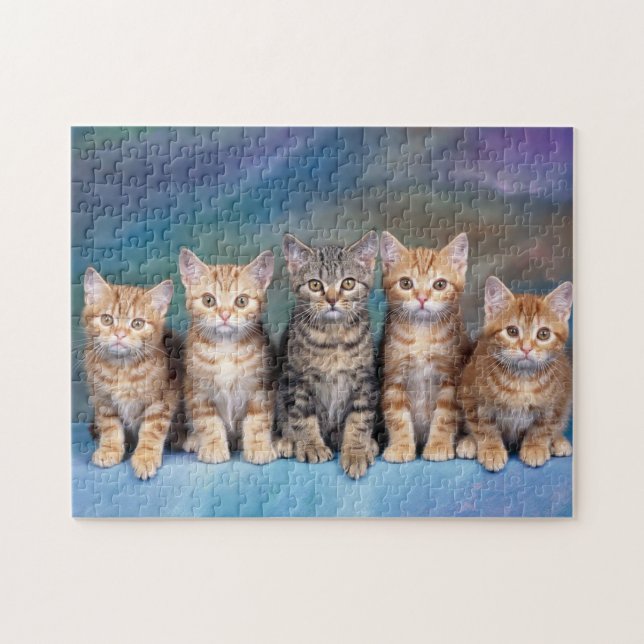 Tabby Kittens x Five Jigsaw Puzzle (Horizontal)