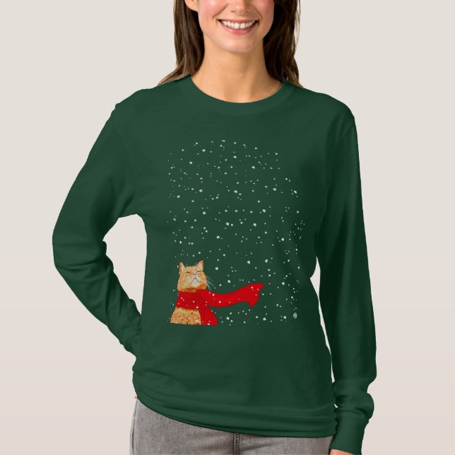 Tabby loves Snow T-Shirt (Front)