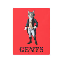 Tabby Male Metal Bathroom Sign