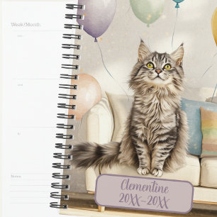 Tabby Party Cat Undated Appointment Book Diary Planner